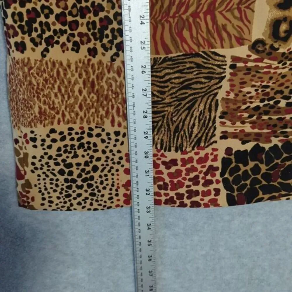 Kemp Vtg Patchwork Maxi Skirt Boho Lagenlook Witchy‎ Animal Print Retro 14 Multi